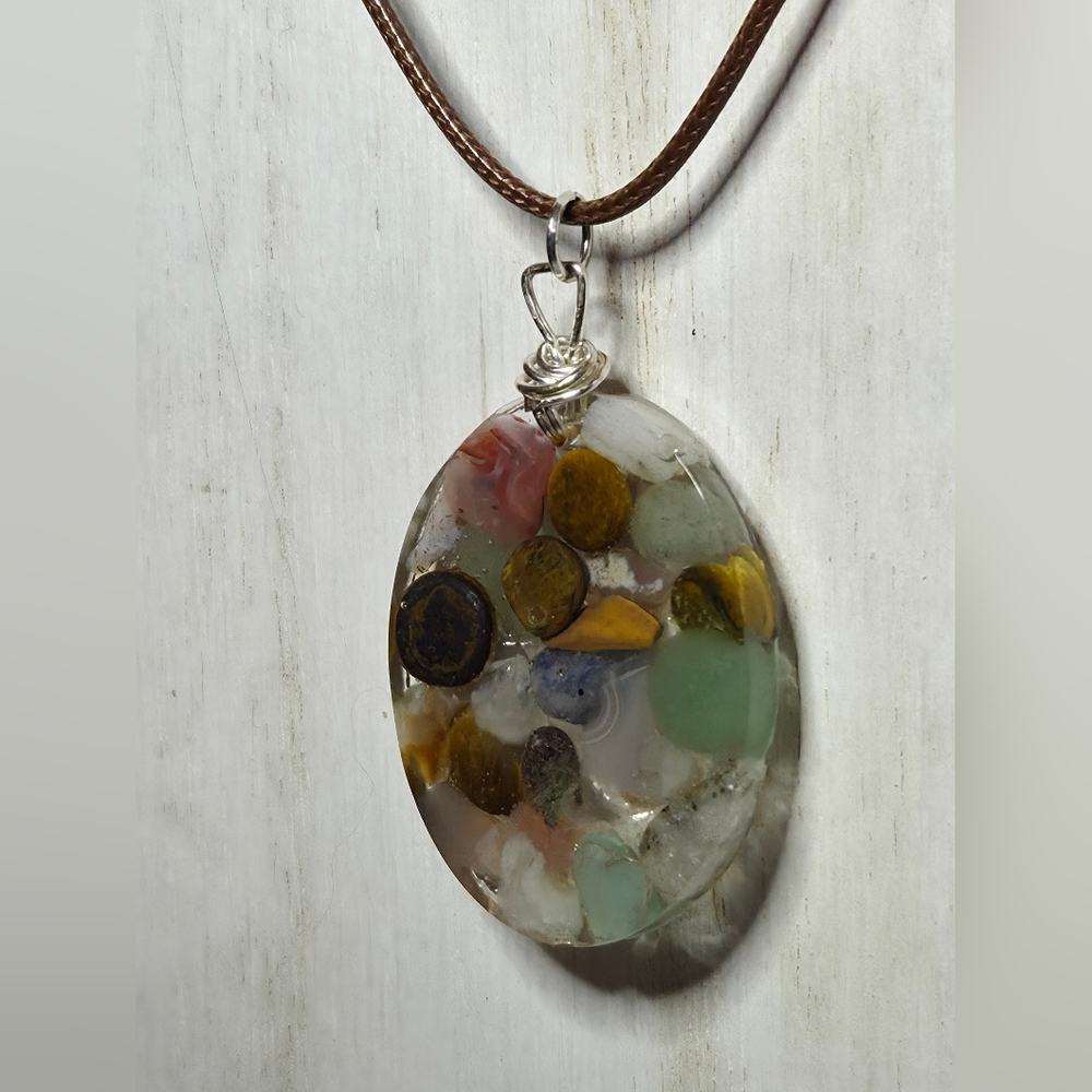 Handmade Multi Gemstone Pendant Necklace - Picture 3 of 6